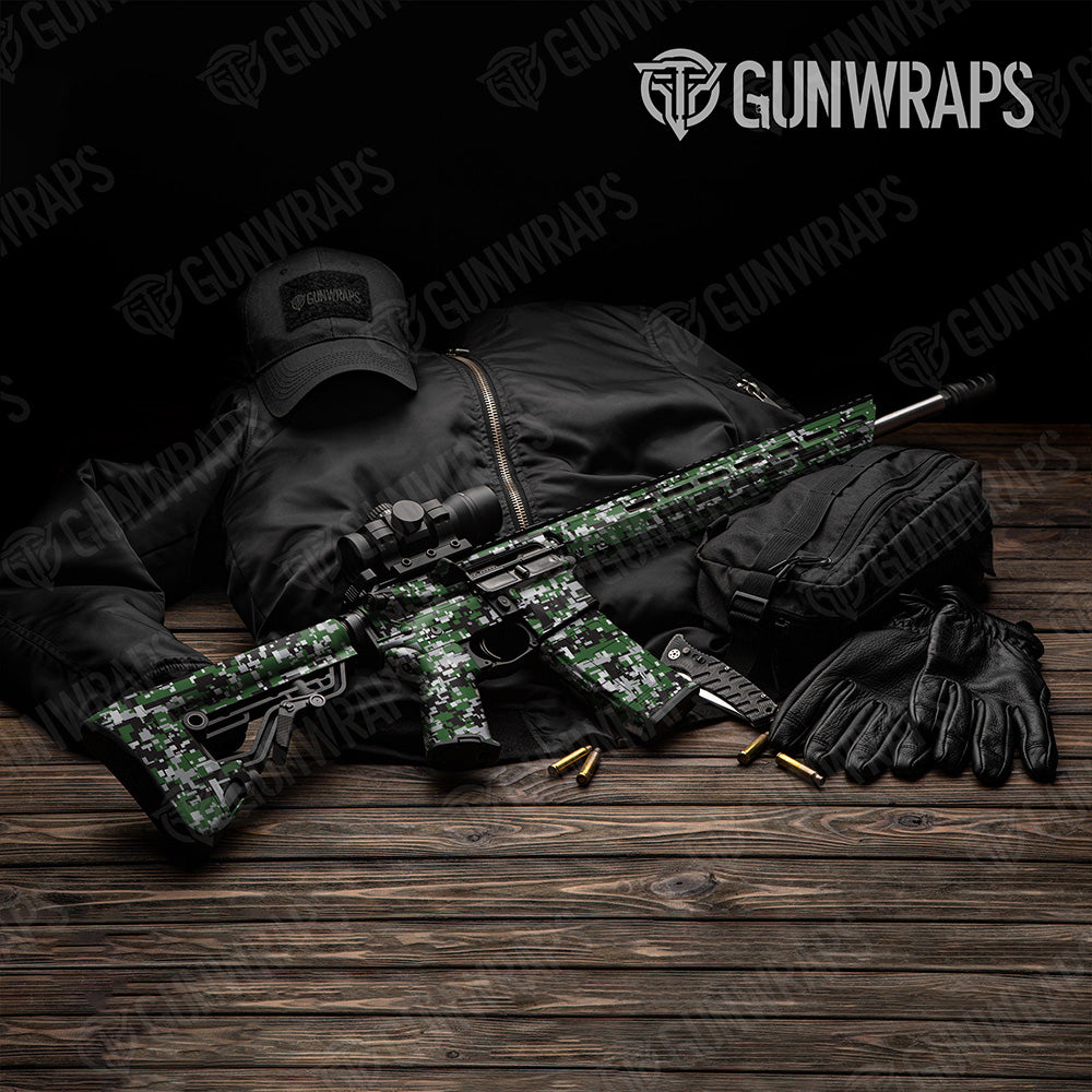 AR-15 Digital Green Tiger Camo Gun Skin Vinyl Wrap
