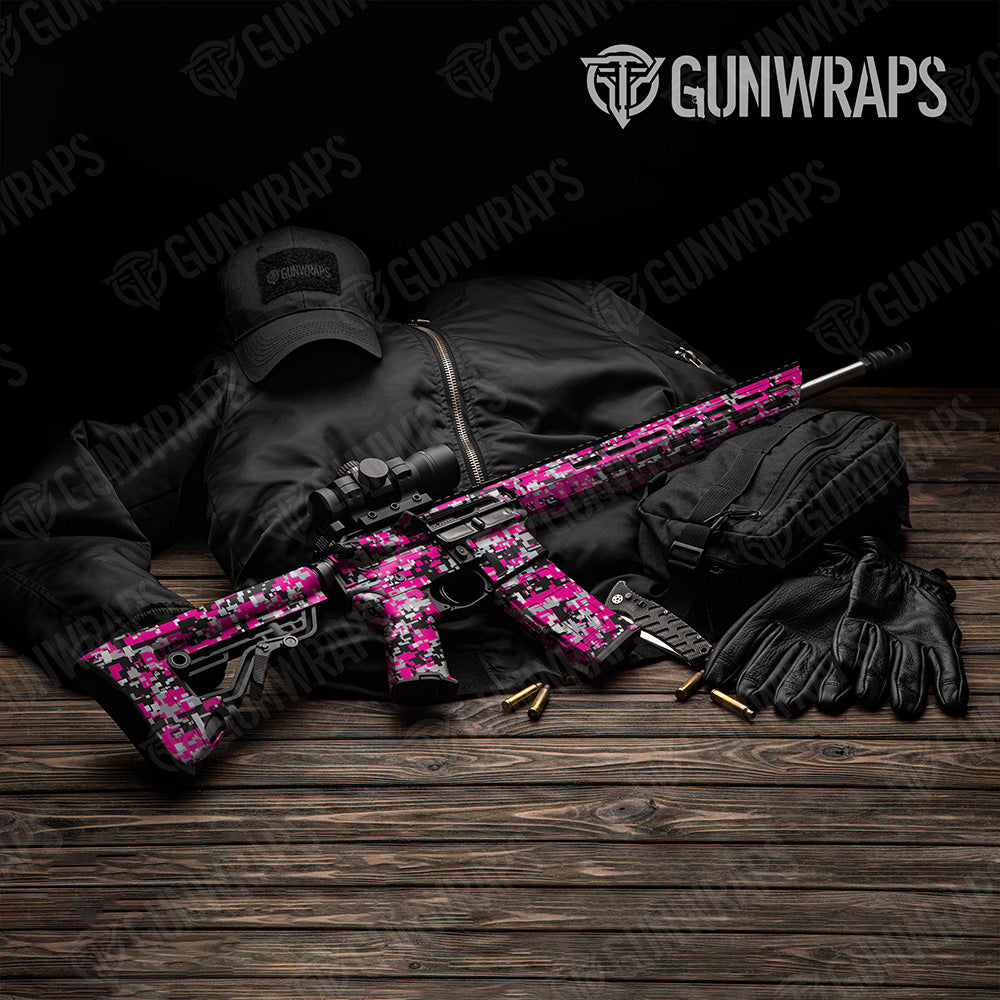 Large Digital Magenta Tiger Camo AR-15 Vinyl Wrap