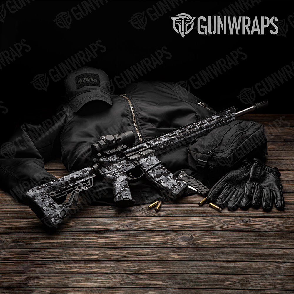 AR-15 Digital Urban Night Camo Gun Skin Vinyl Wrap