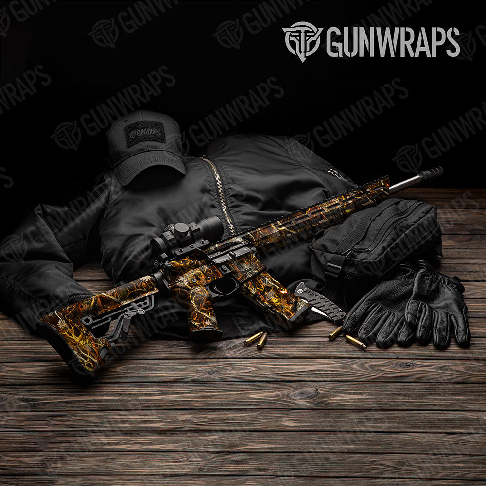 AR 15 Nature Burning Voodoo Camo Gun Skin Vinyl Wrap