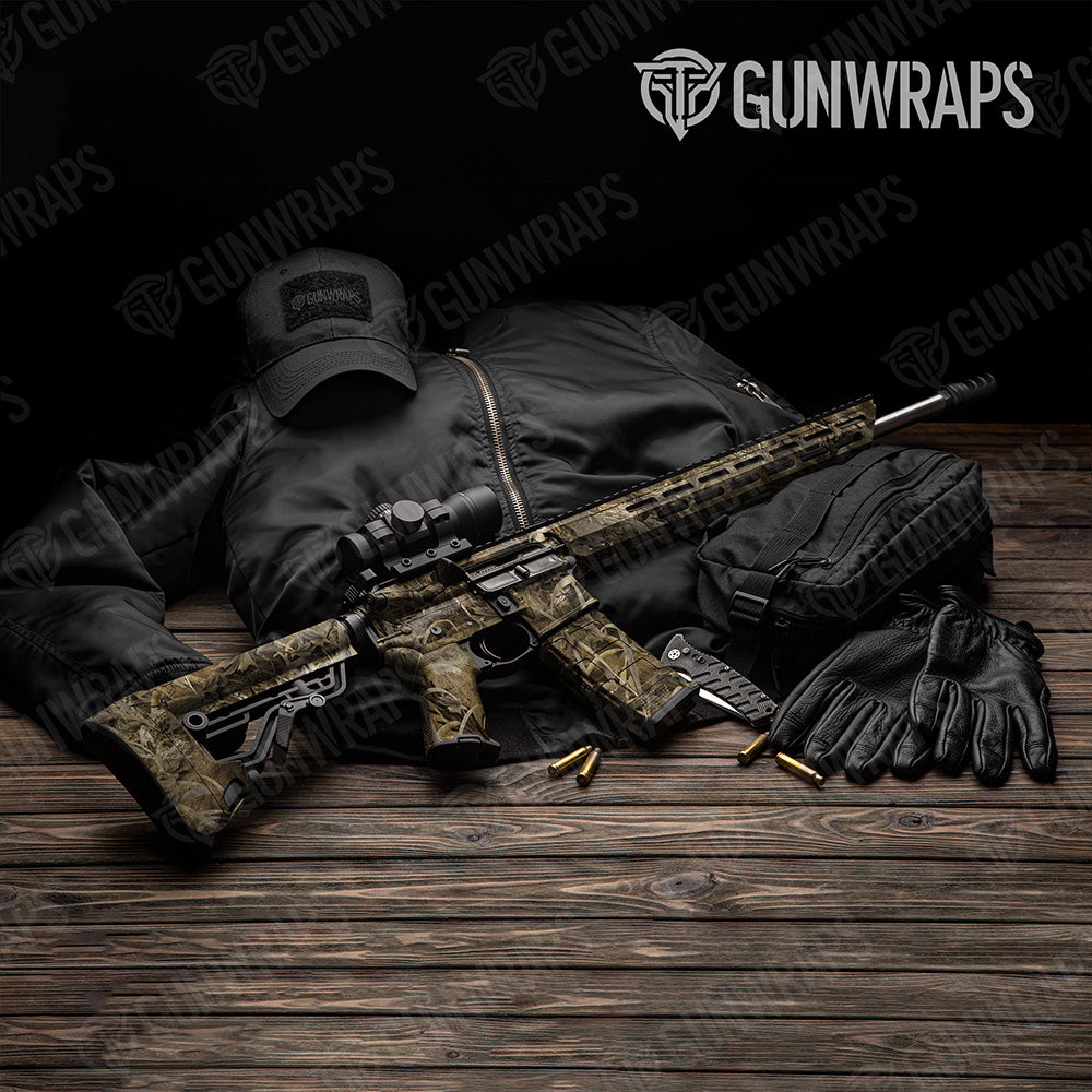 AR 15 Nature Grassland Camo Gun Skin Vinyl Wrap