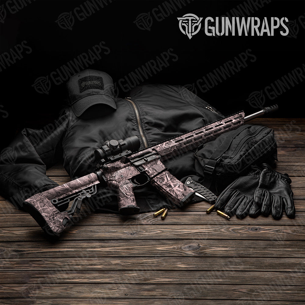 AR 15 Nature Pink Grassland Camo Gun Skin Vinyl Wrap