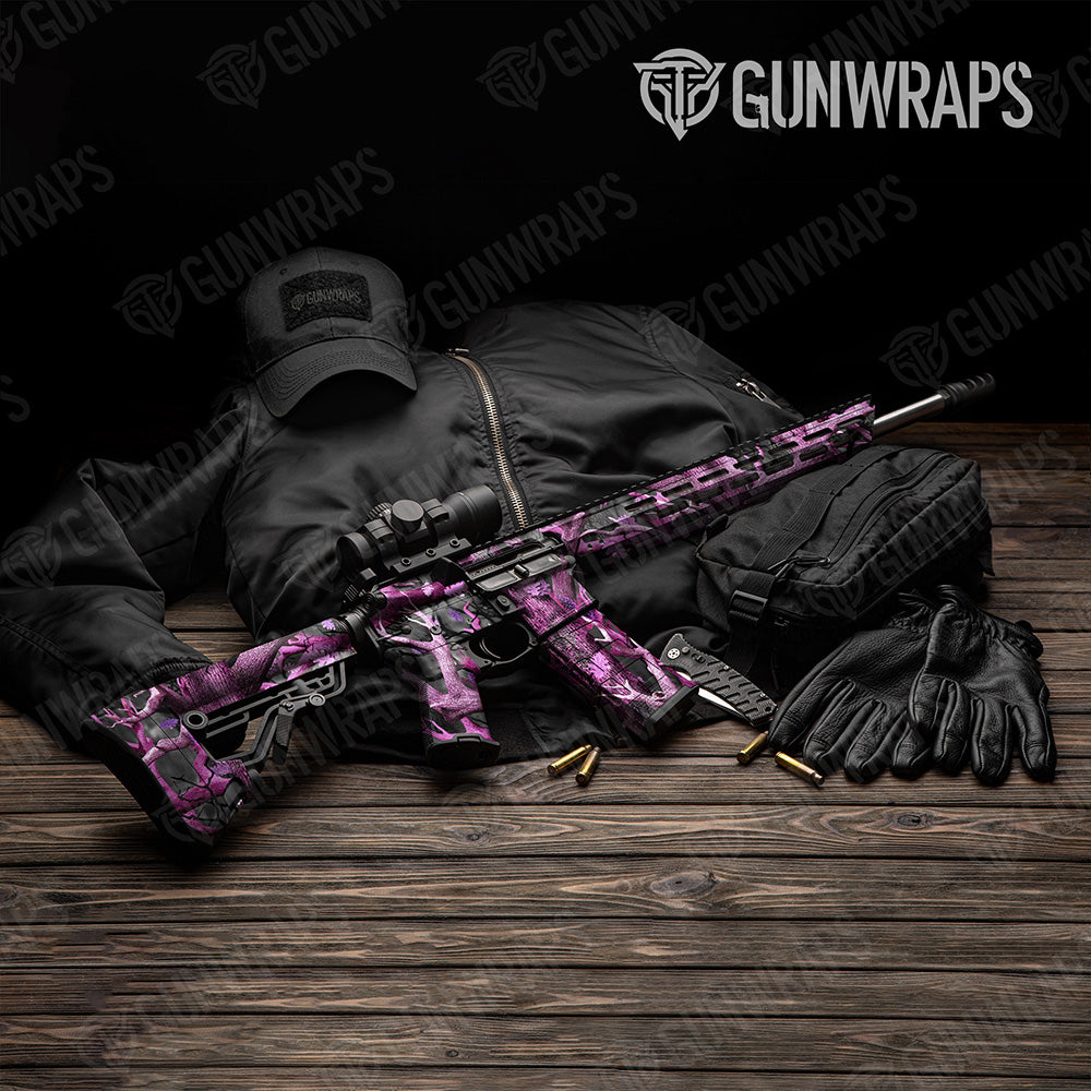 AR 15 Nature Pink Lifeless Woods Camo Gun Skin Vinyl Wrap