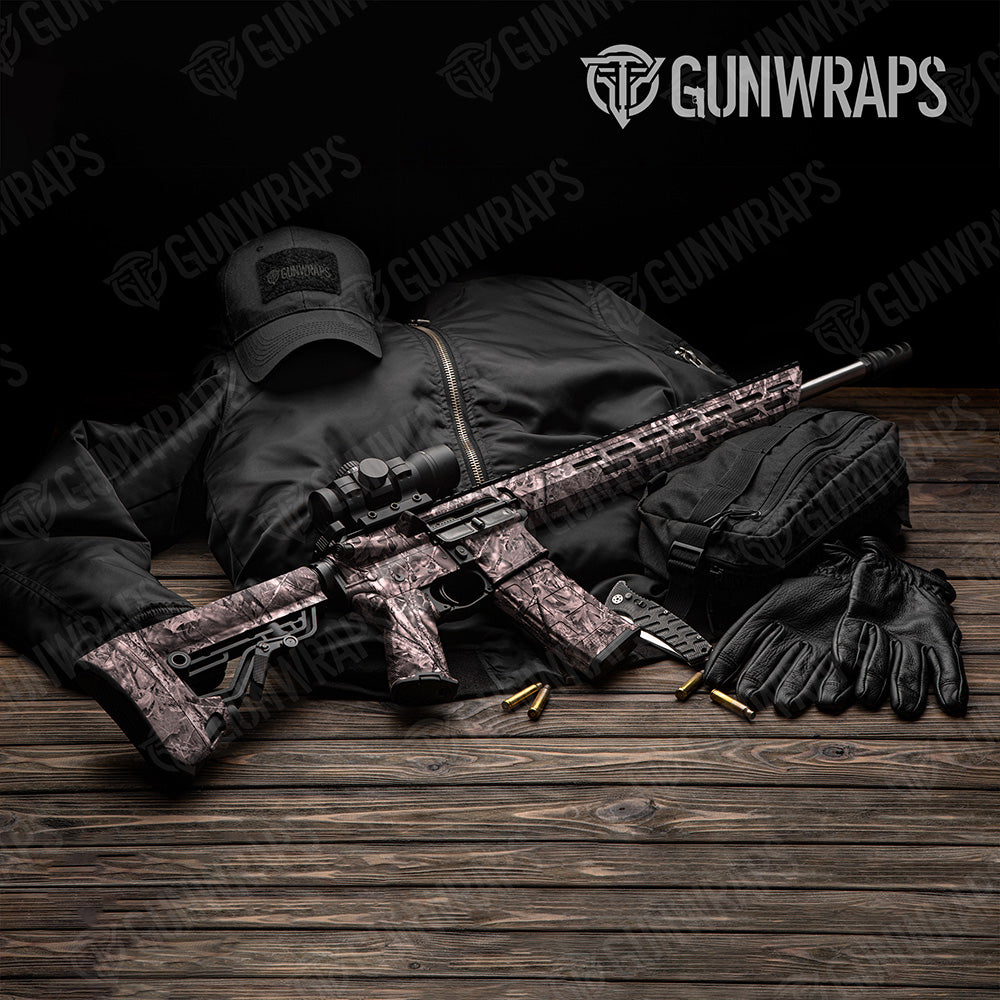 AR 15 Nature Vintage Woodland Camo Gun Skin Vinyl Wrap