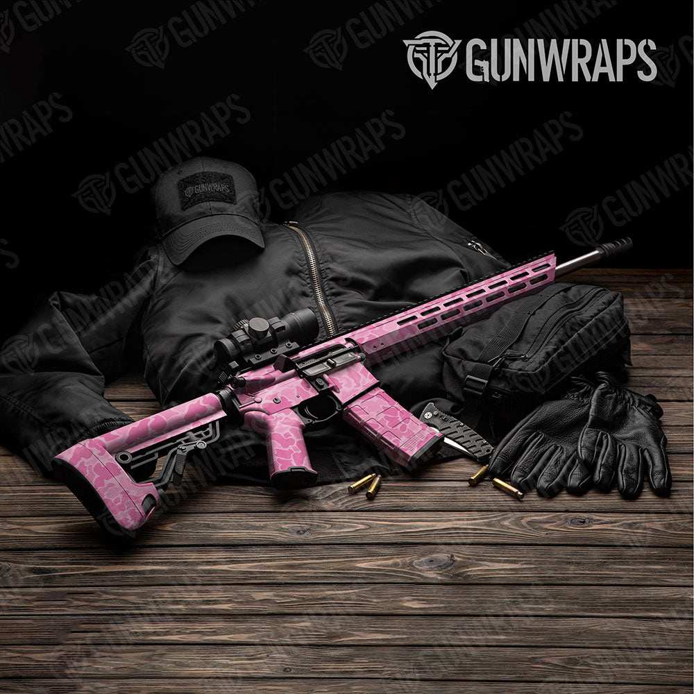 Old School Duck Elite Pink AR-15 Gun Skin Vinyl Wraps