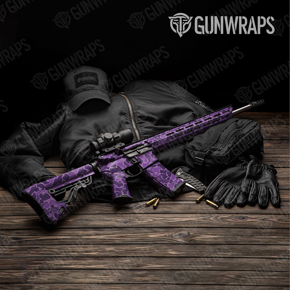Old School Duck Elite Purple AR-15 Gun Skin Vinyl Wraps