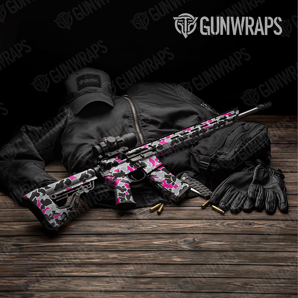 Old School Duck Magenta Tiger AR-15 Gun Skin Vinyl Wraps