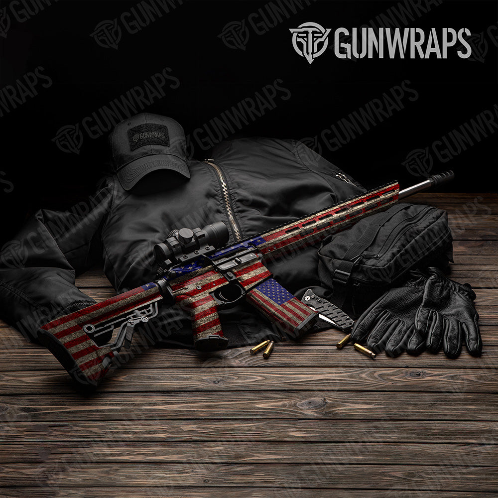 AR-15 Patriotic American Flag Gun Skin Vinyl Wrap