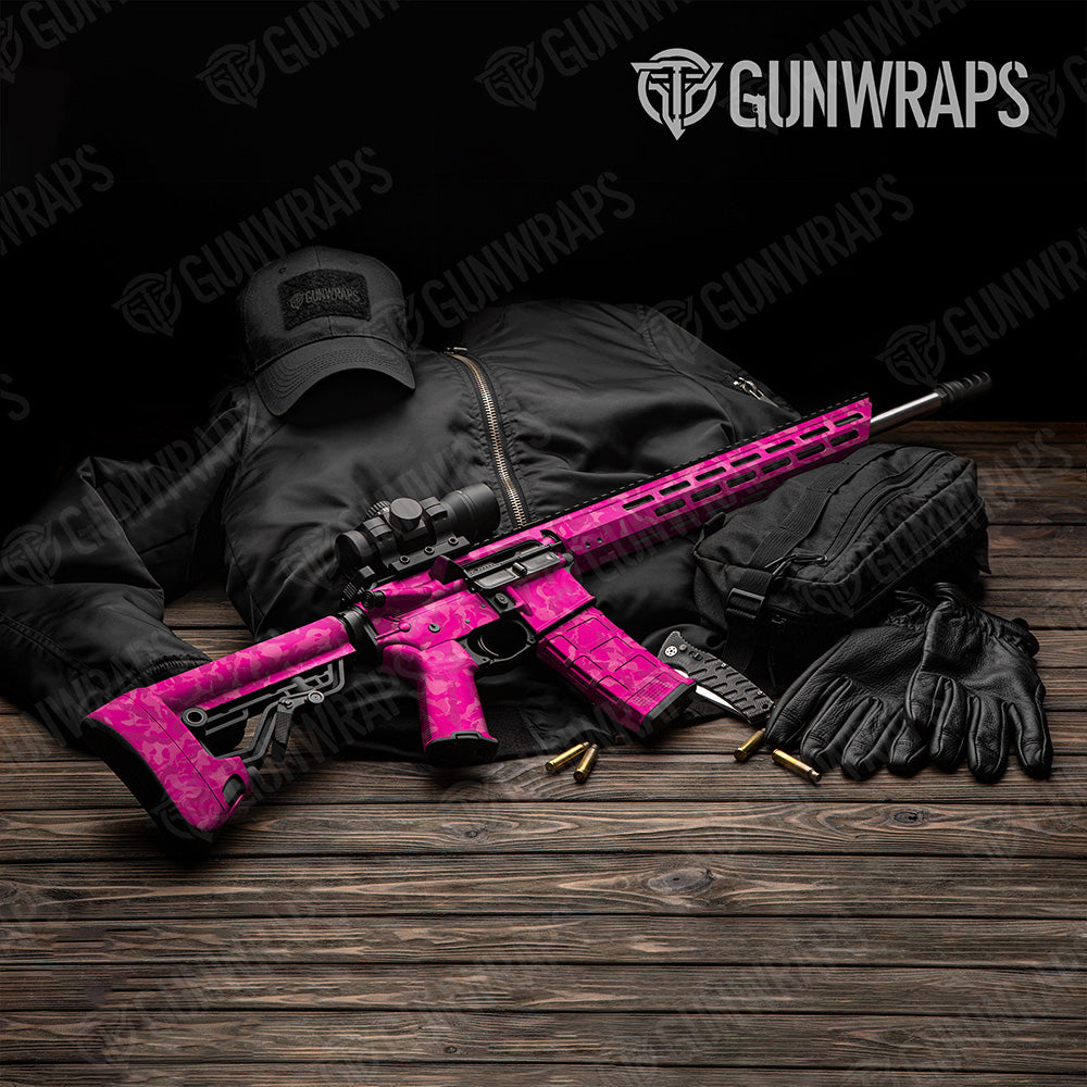 AR-15 Ragged Elite Magenta Camo Gun Skin Vinyl Wrap