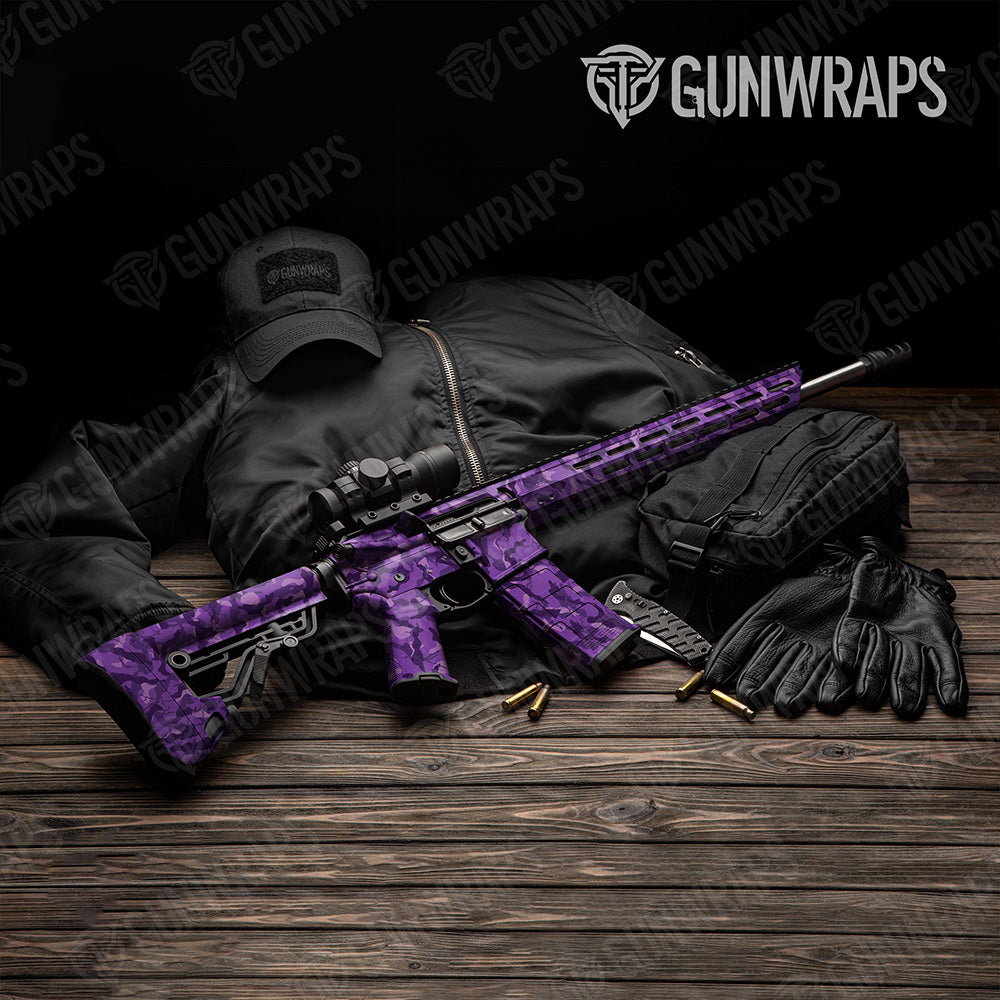 AR-15 Ragged Elite Purple Camo Gun Skin Vinyl Wrap