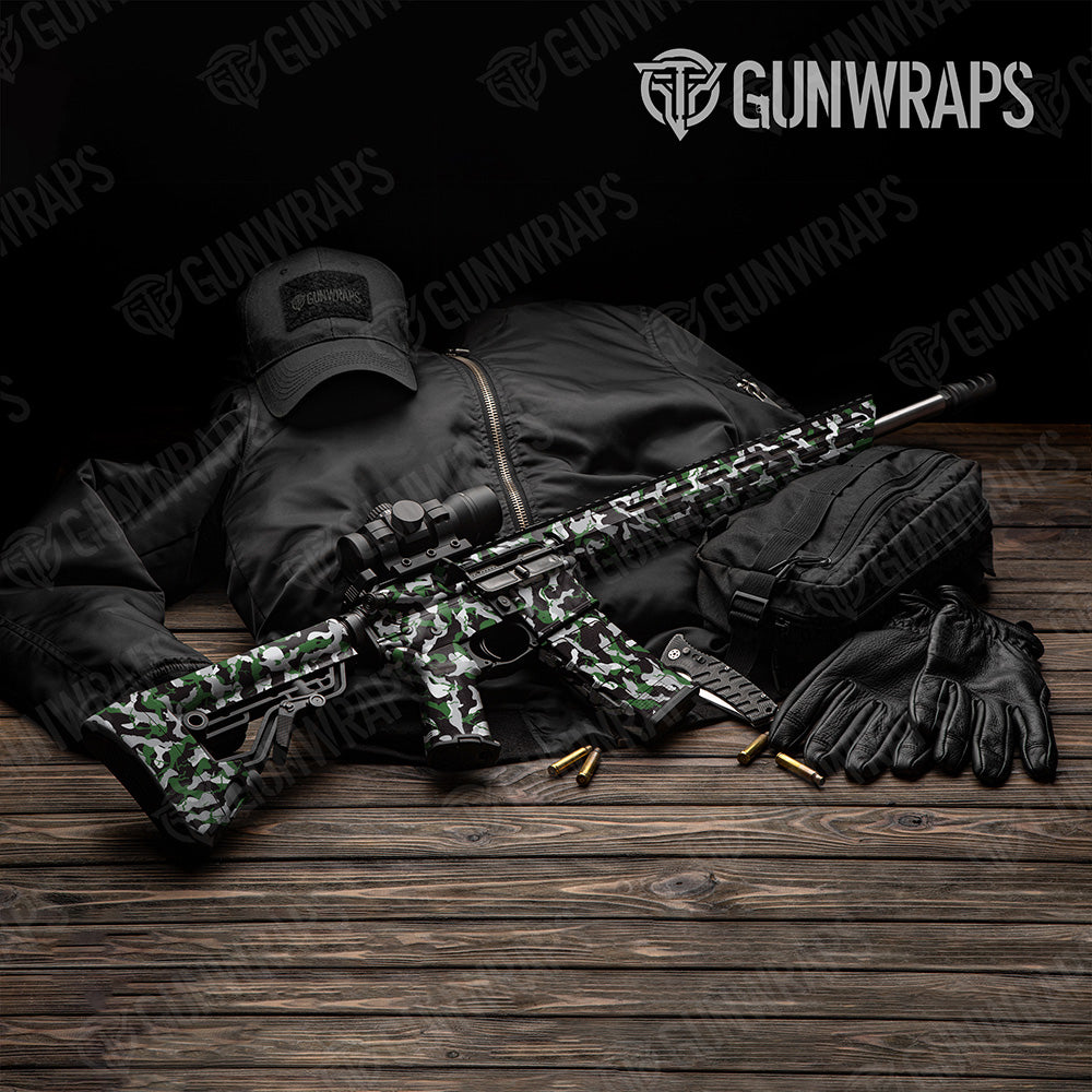 AR-15 Ragged Green Tiger Camo Gun Skin Vinyl Wrap