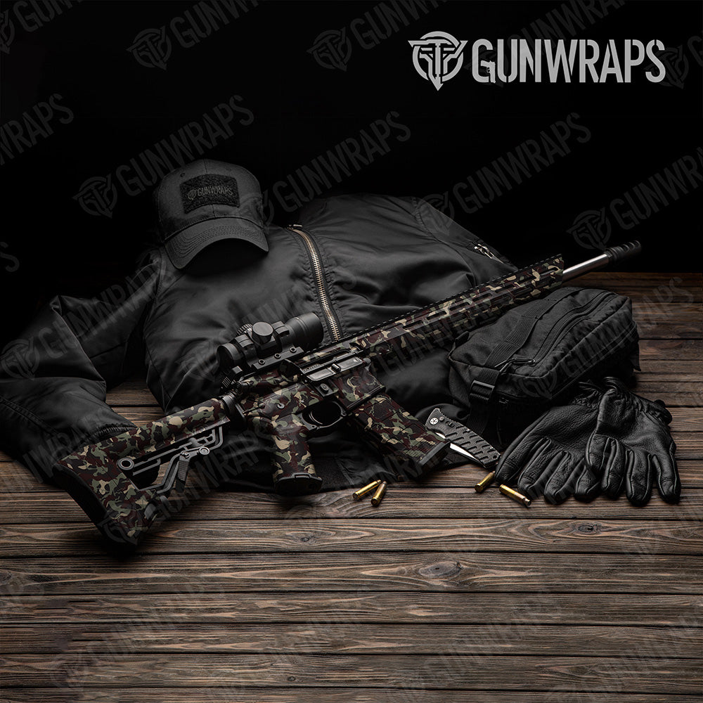 AR-15 Ragged Militant Blood Camo Gun Skin Vinyl Wrap