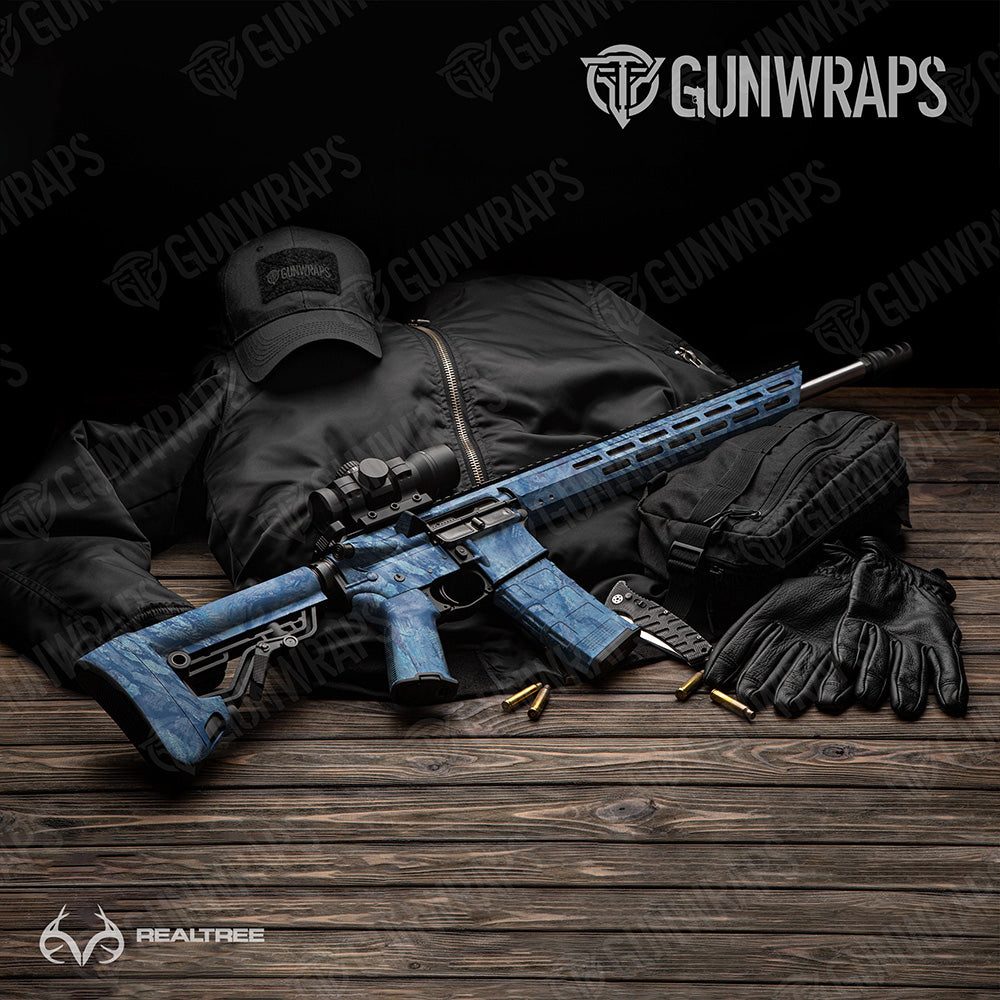 AR-15 Realtree Aspect Ocean Blue Camo Gun Skin Vinyl Wrap
