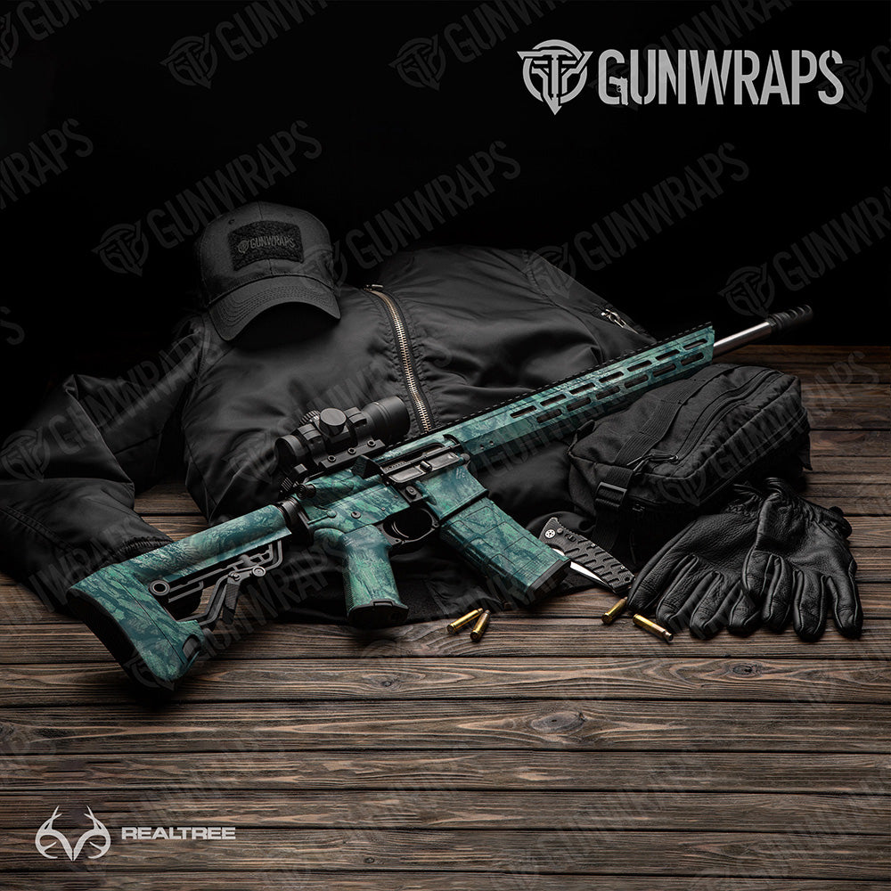 AR-15 Realtree Aspect Sea Foam Camo Gun Skin Vinyl Wrap