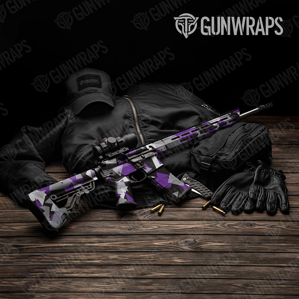 AR 15 Shattered Purple Tiger Camo Gun Skin Vinyl Wrap