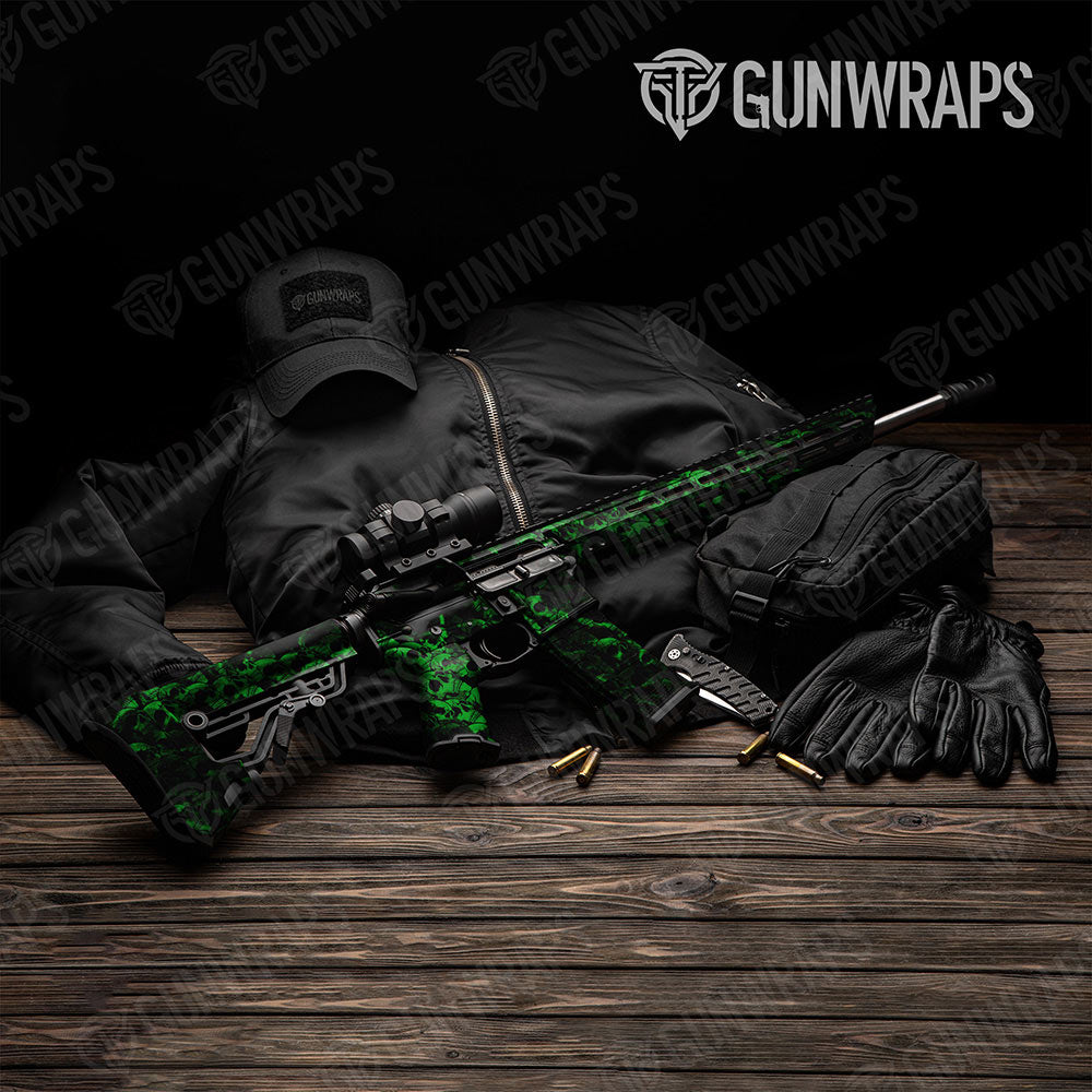 Skull Green AR-15 Gun Skin Vinyl Wraps