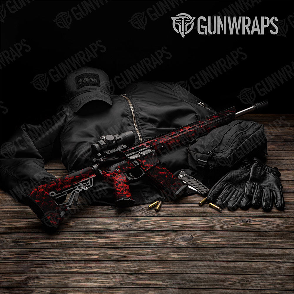 Skull Red AR-15 Gun Skin Vinyl Wraps