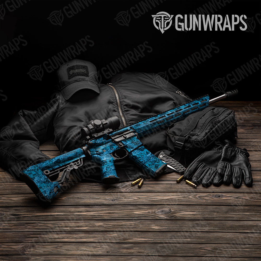 AR 15 Toadaflage Blue Camo Gun Skin Vinyl Wrap