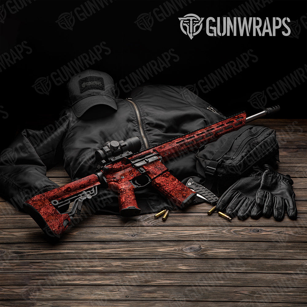 AR 15 Toadaflage Red Camo Gun Skin Vinyl Wrap