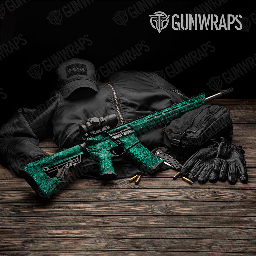 AR 15 Toadaflage Teal Camo Gun Skin Vinyl Wrap