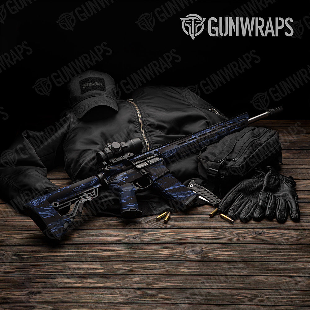AR 15 Vietnam Tiger Stripe Blue Midnight Camo Gun Skin Vinyl Wrap