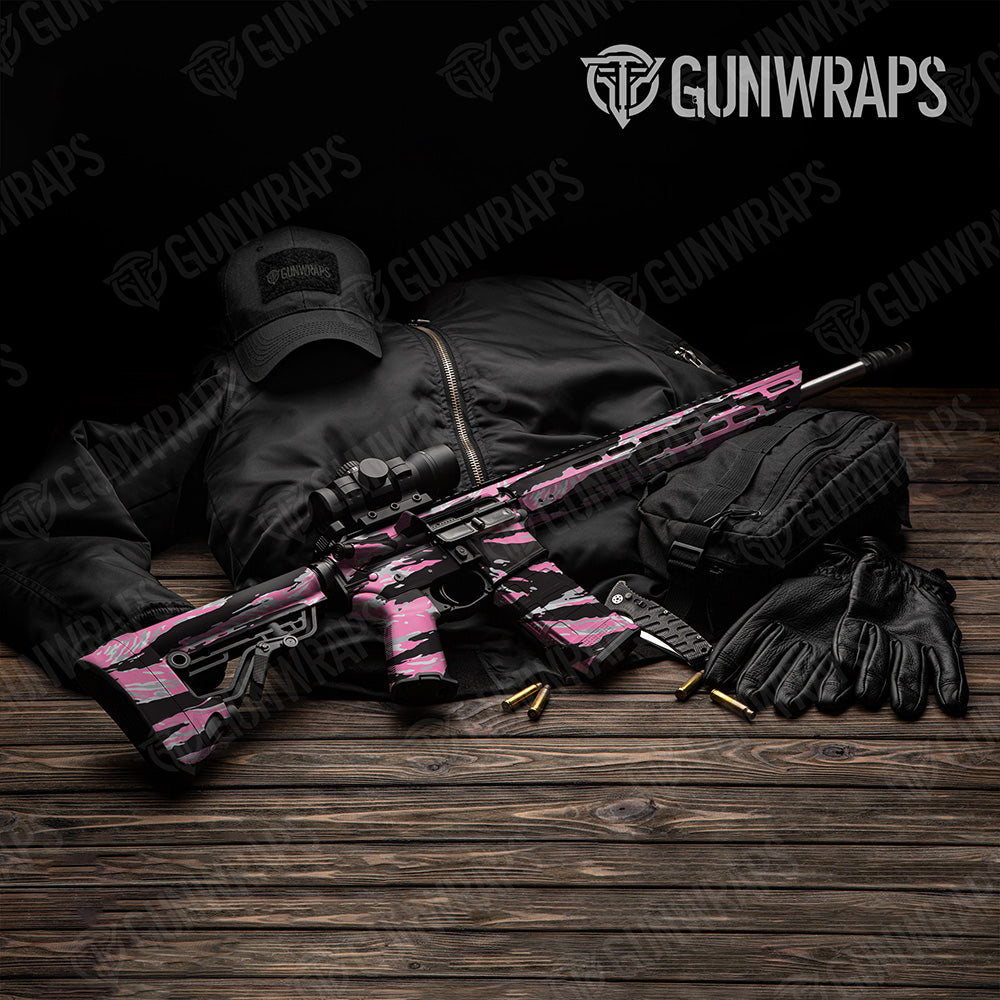 AR 15 Vietnam Tiger Stripe Pink Tiger Camo Gun Skin Vinyl Wrap