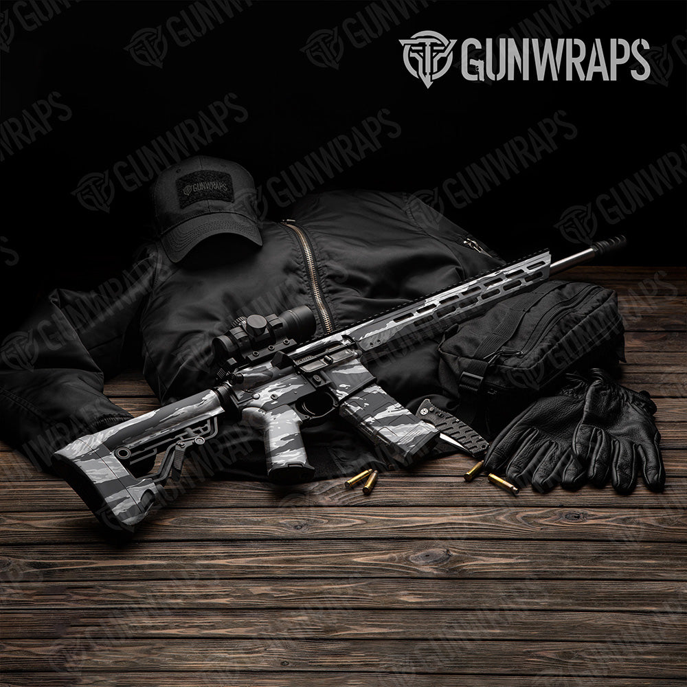 AR 15 Vietnam Tiger Stripe Snow Camo Gun Skin Vinyl Wrap