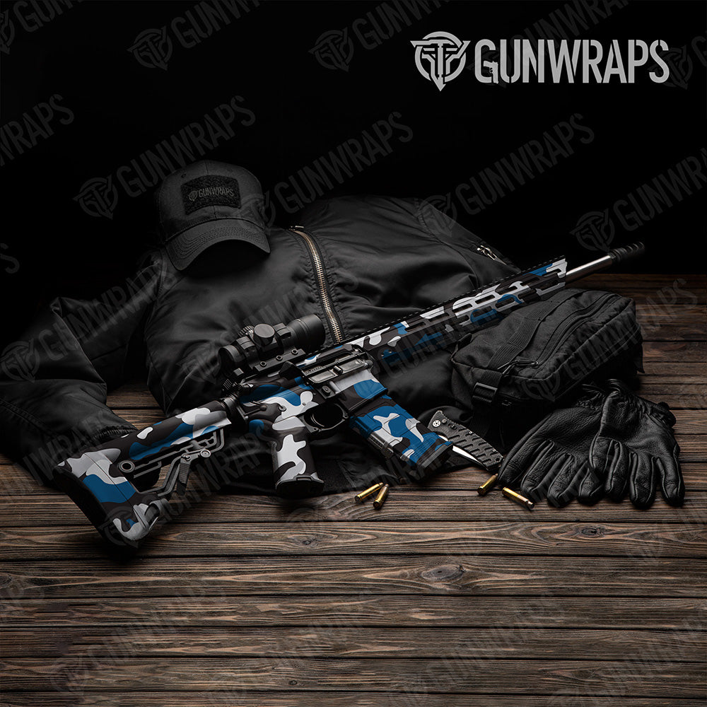 AR 15 Classic XL Blue Tiger Camo Gun Skin Vinyl Wrap