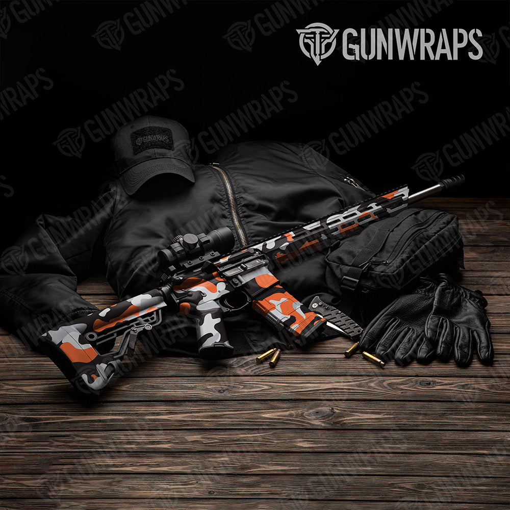 AR 15 Classic XL Orange Tiger Camo Gun Skin Vinyl Wrap
