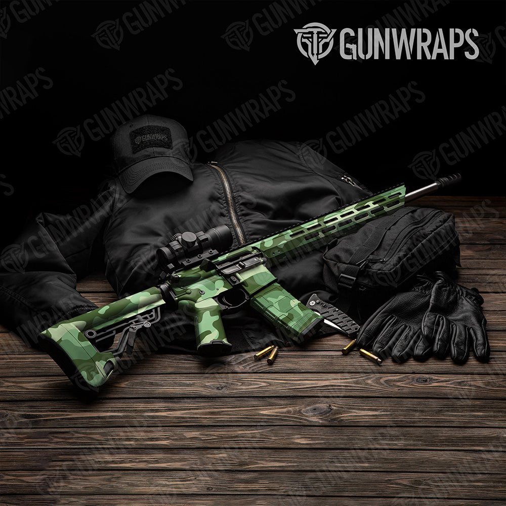 AR 15 Classic XL Pistachio Camo Gun Skin Vinyl Wrap