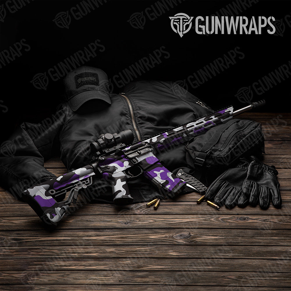 AR 15 Classic XL Purple Tiger Camo Gun Skin Vinyl Wrap