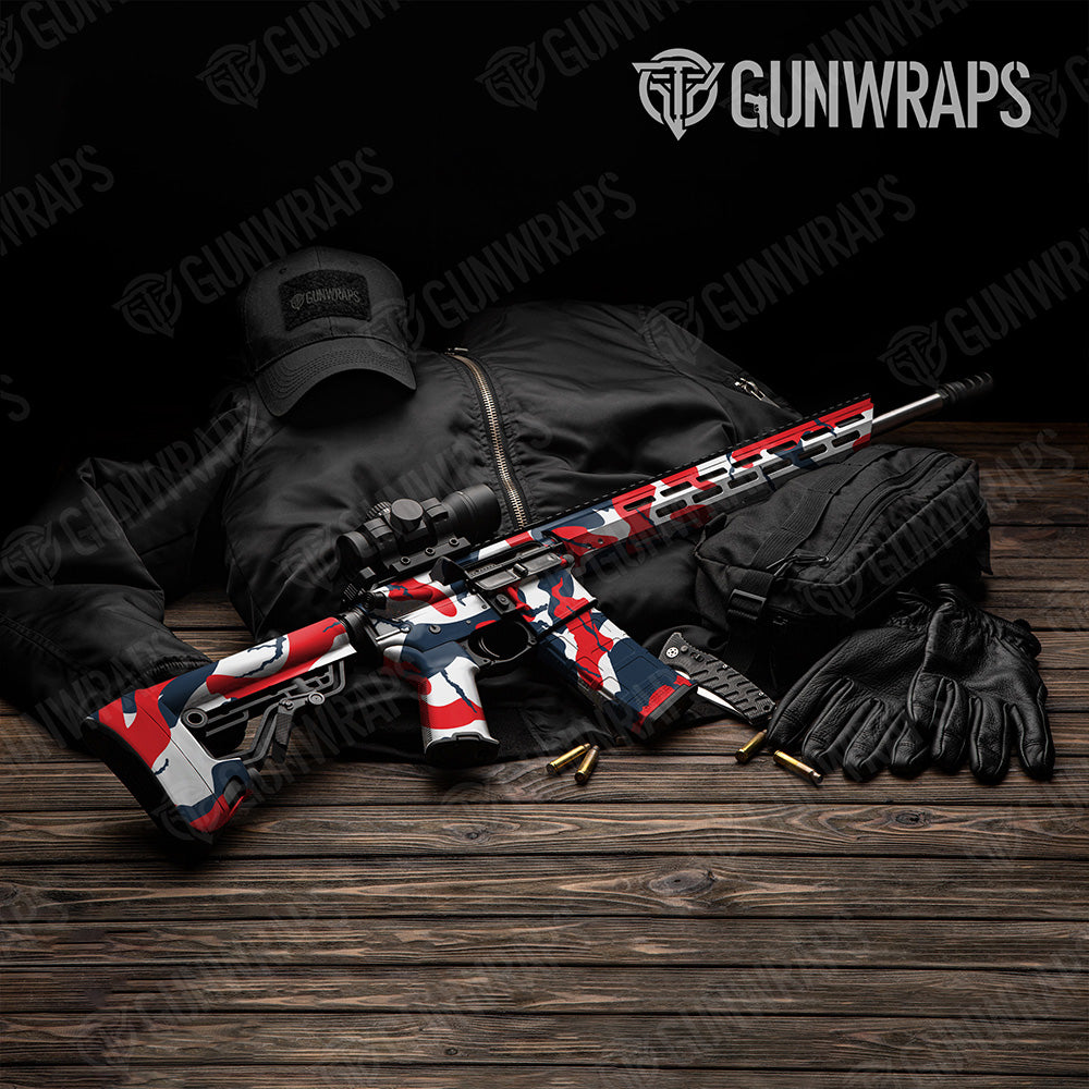 AR-15 Ragged XL America Camo Gun Skin Vinyl Wrap