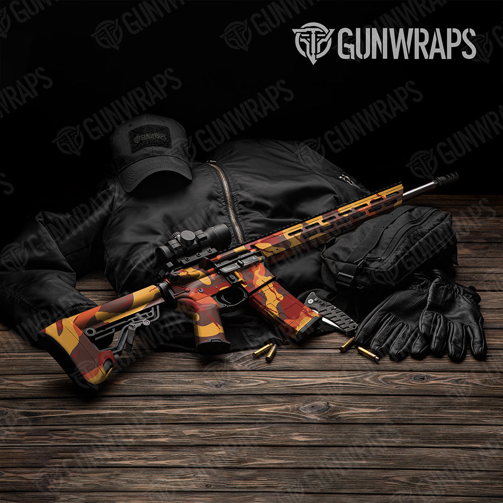 AR-15 Ragged XL Autumn Camo Gun Skin Vinyl Wrap