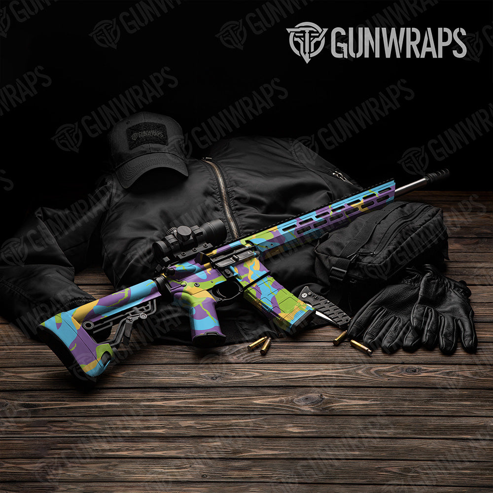 AR-15 Ragged XL Carnival Camo Gun Skin Vinyl Wrap