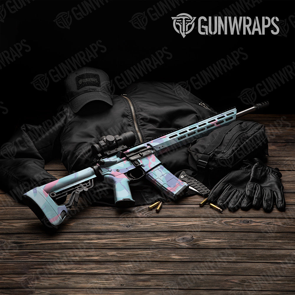 AR-15 Ragged XL Cotton Candy Camo Gun Skin Vinyl Wrap