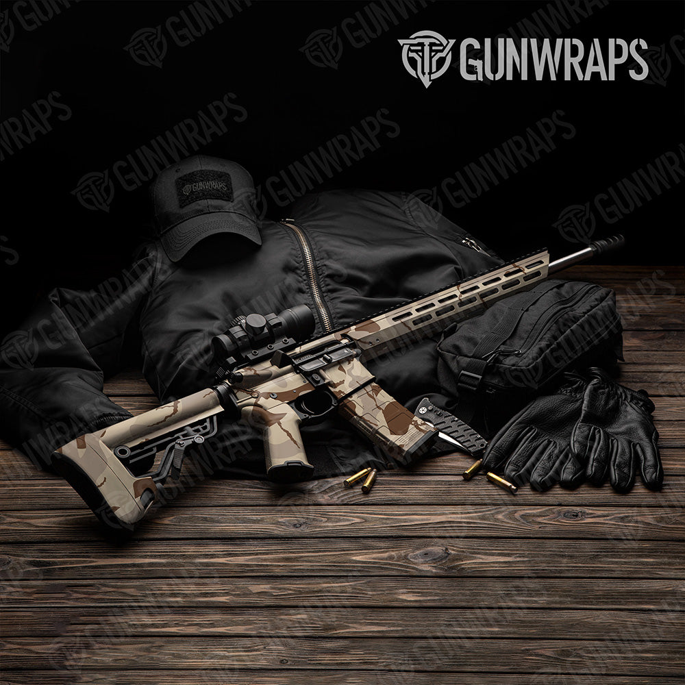 AR-15 Ragged XL Desert Camo Gun Skin Vinyl Wrap
