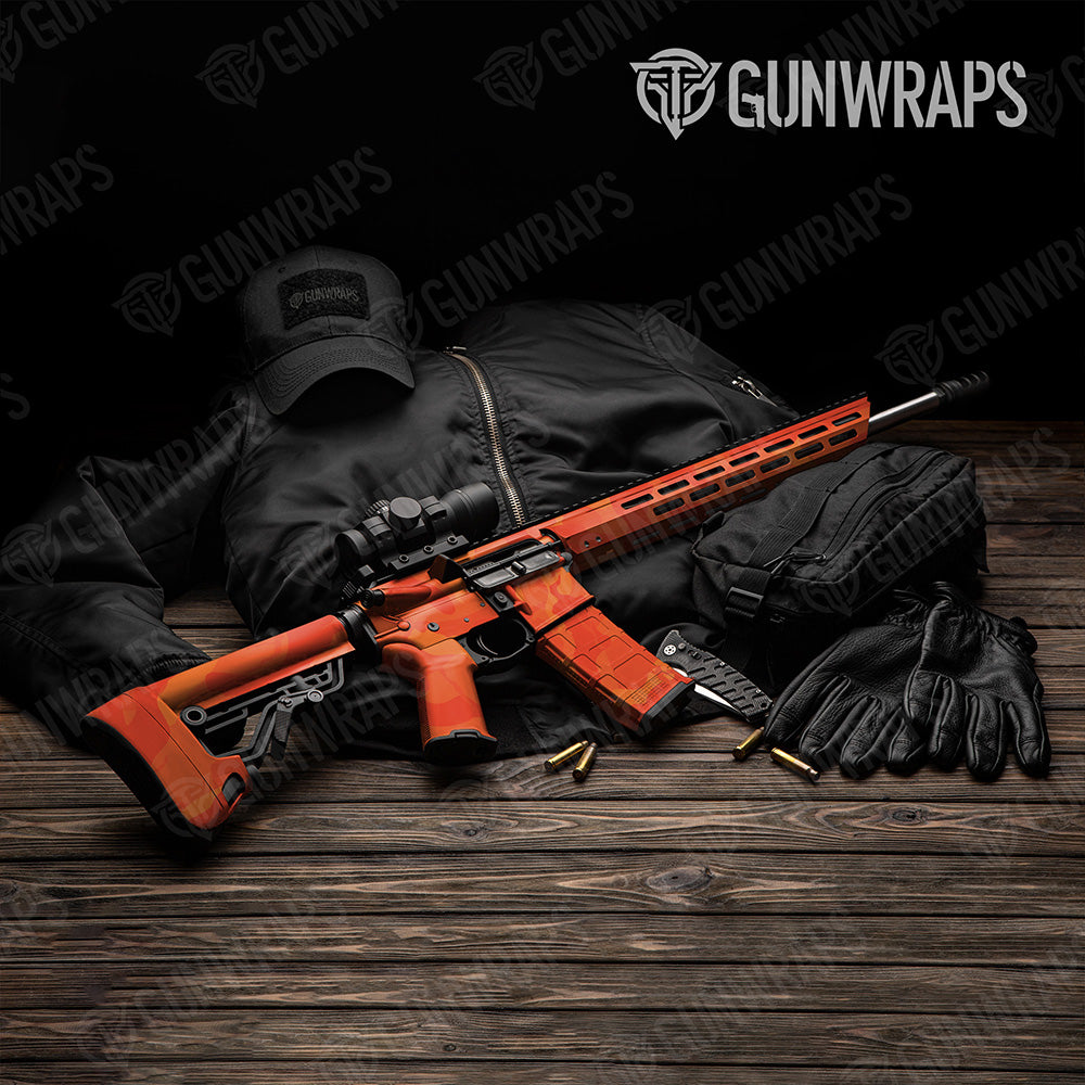 AR-15 Ragged XL Elite Orange Camo Gun Skin Vinyl Wrap
