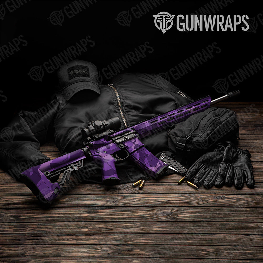 AR-15 Ragged XL Elite Purple Camo Gun Skin Vinyl Wrap