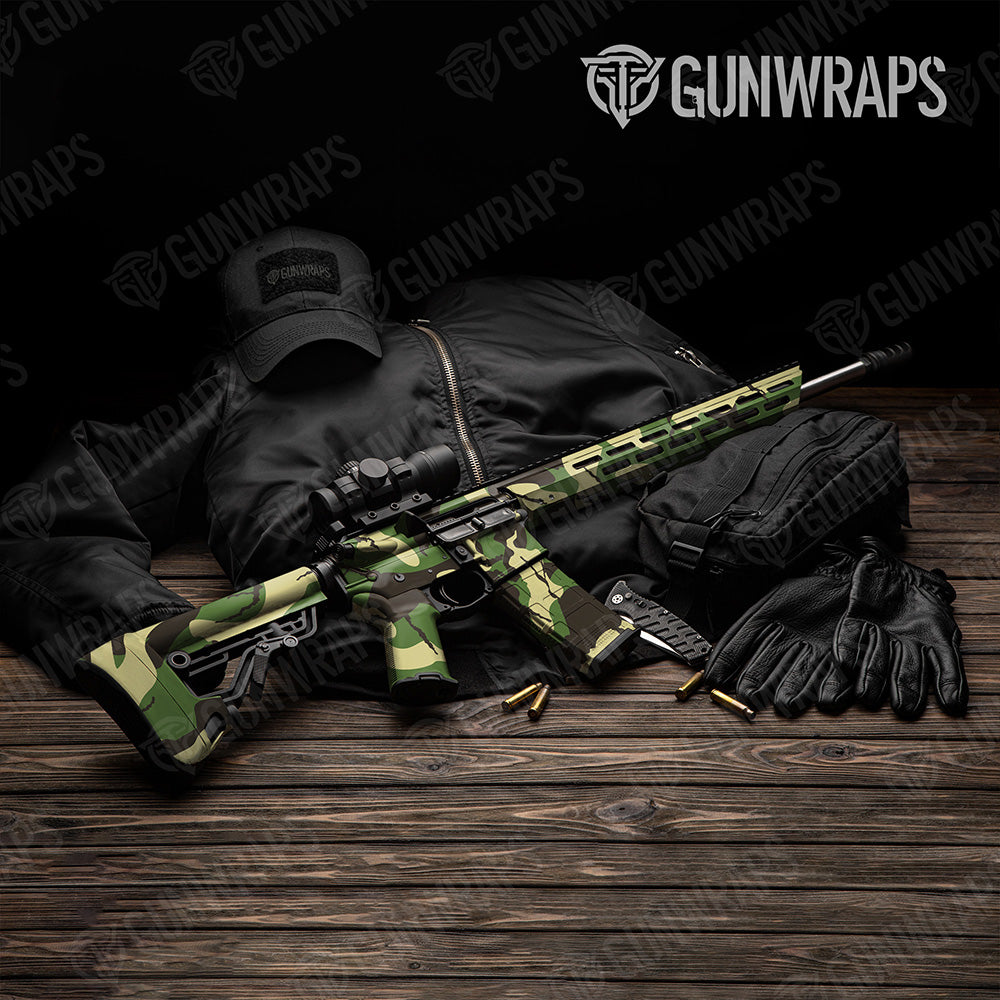 AR-15 Ragged XL Jungle Camo Gun Skin Vinyl Wrap