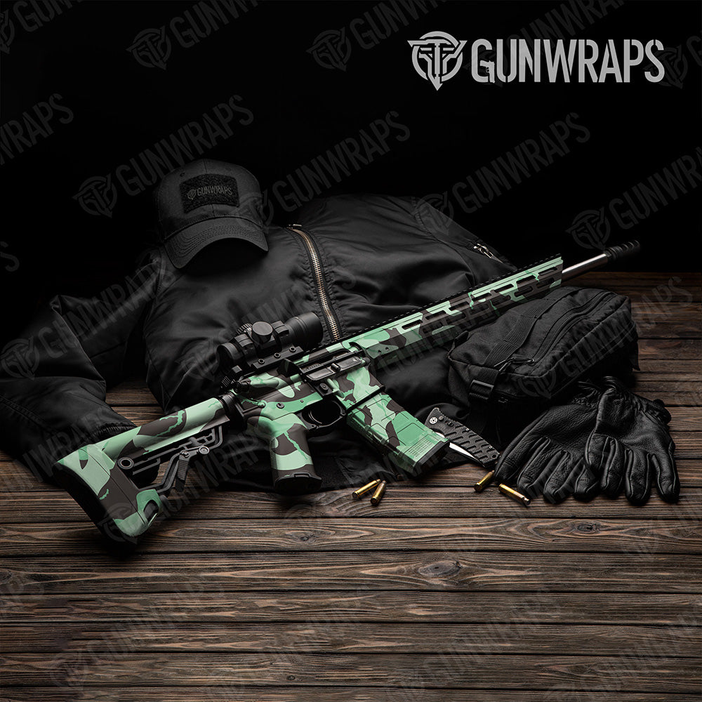 AR-15 Ragged XL Mint Chocolate Chip Camo Gun Skin Vinyl Wrap