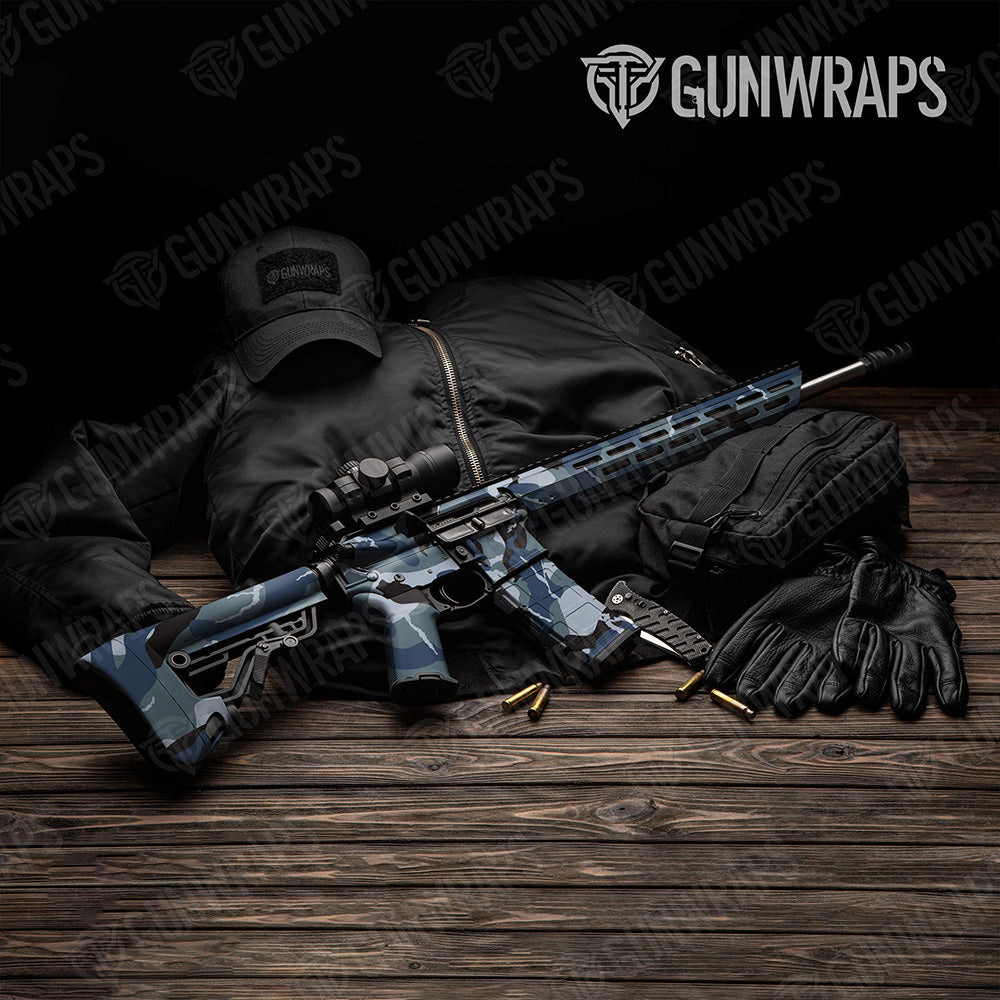 AR-15 Ragged XL Navy Camo Gun Skin Vinyl Wrap