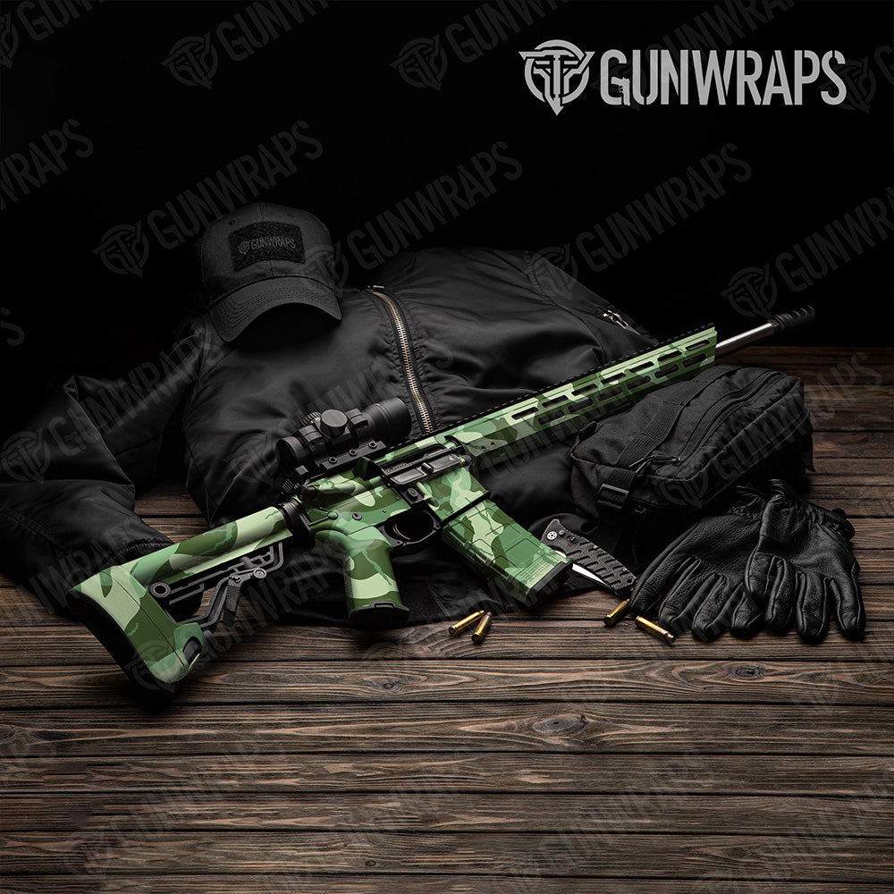 AR-15 Ragged XL Pistachio Camo Gun Skin Vinyl Wrap