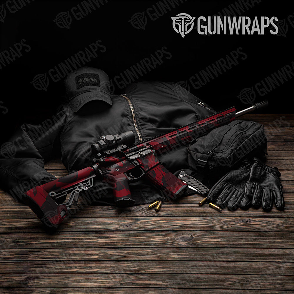AR-15 Ragged XL Vampire Red Camo Gun Skin Vinyl Wrap