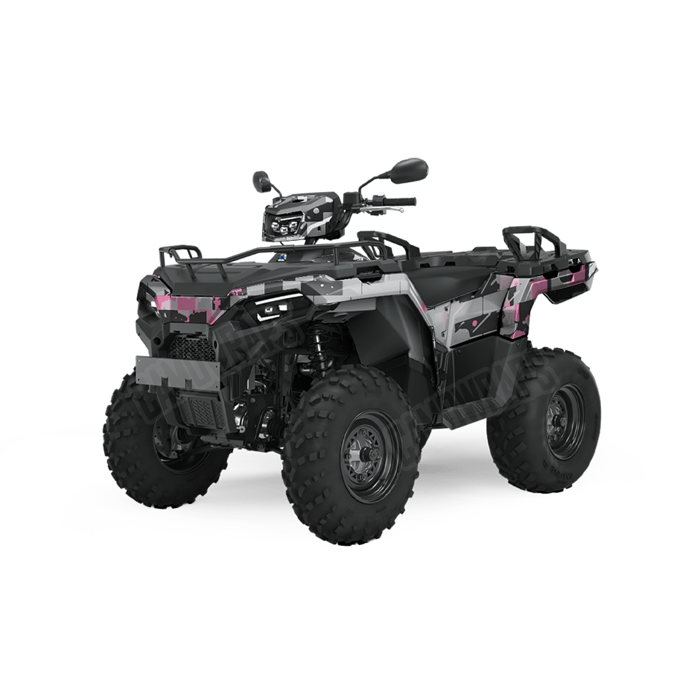 Broken Plaid Pink Tiger Camo ATV Vinyl Wrap