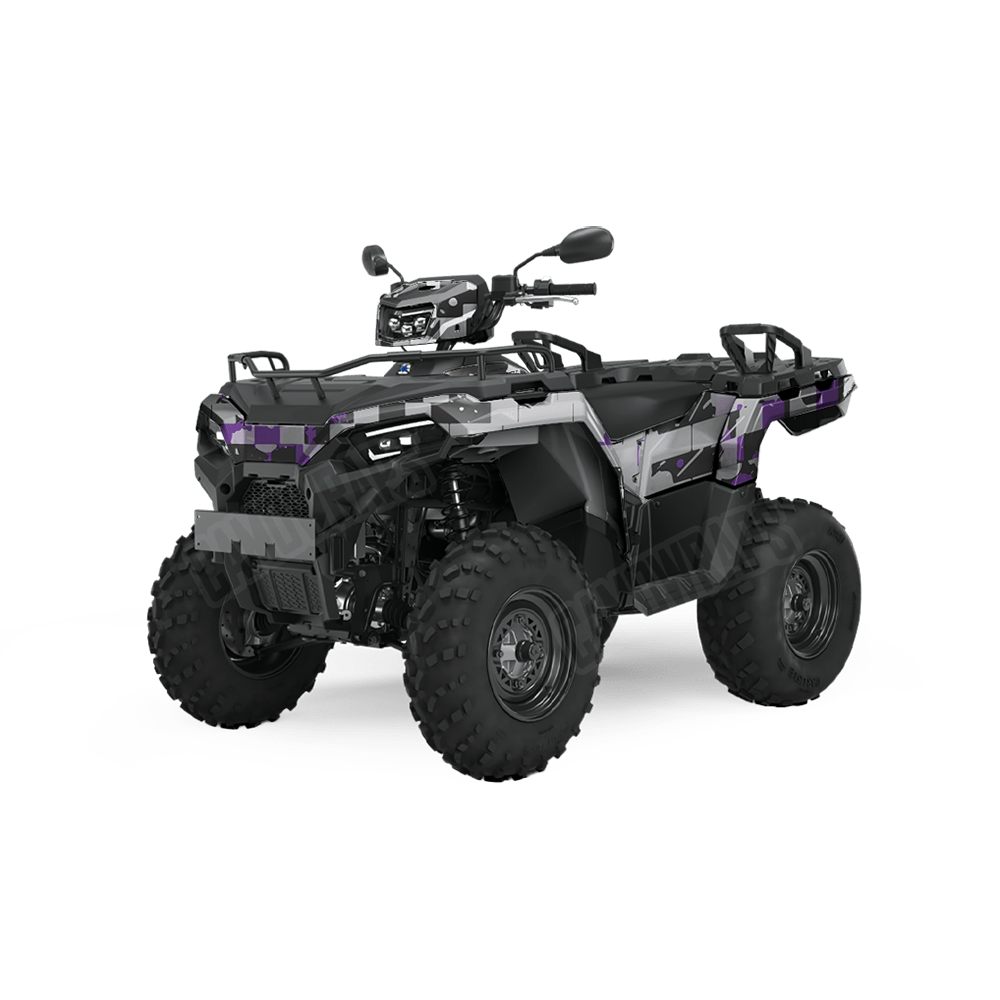 Broken Plaid Purple Tiger Camo ATV Vinyl Wrap