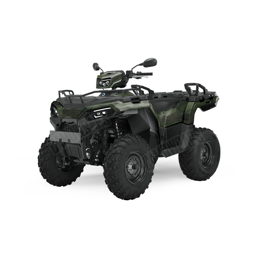 Compound Army Dark Green Camo ATV Vinyl Wrap