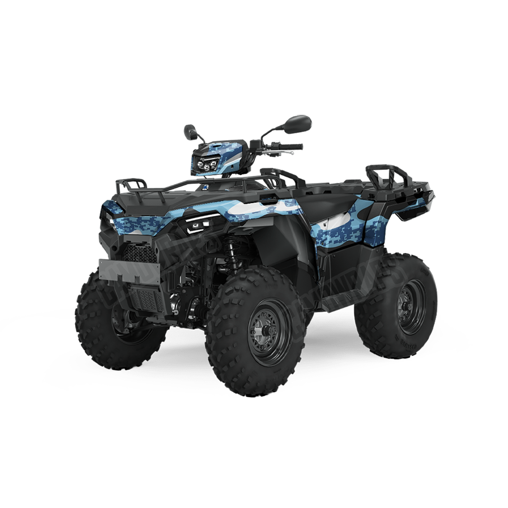 Compound Baby Blue Camo ATV Vinyl Wrap