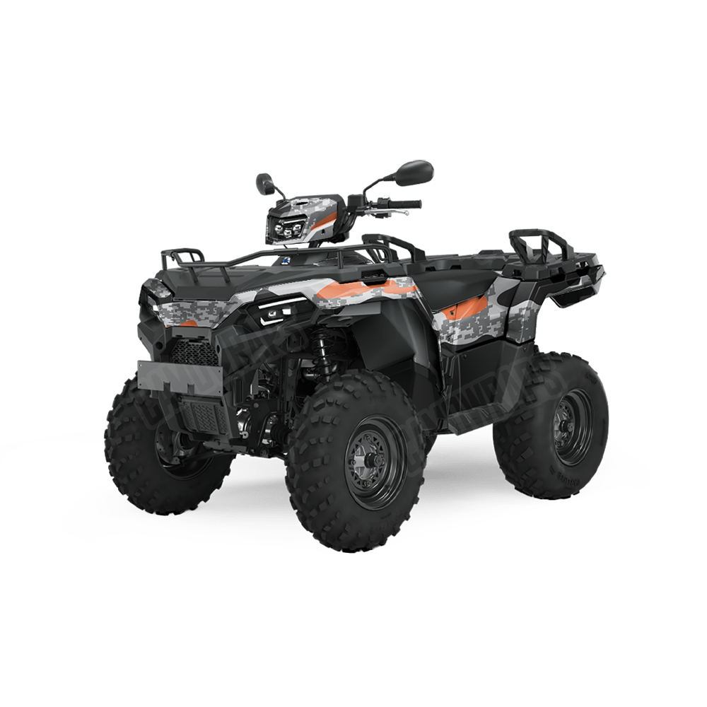 Compound Urban Orange Camo ATV Vinyl Wrap