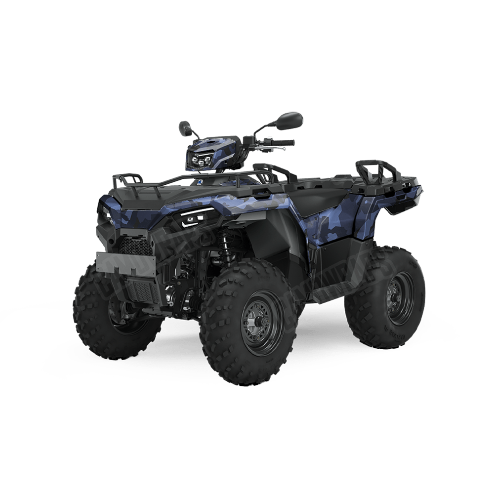 Erratic Blue Midnight Camo ATV Vinyl Wrap