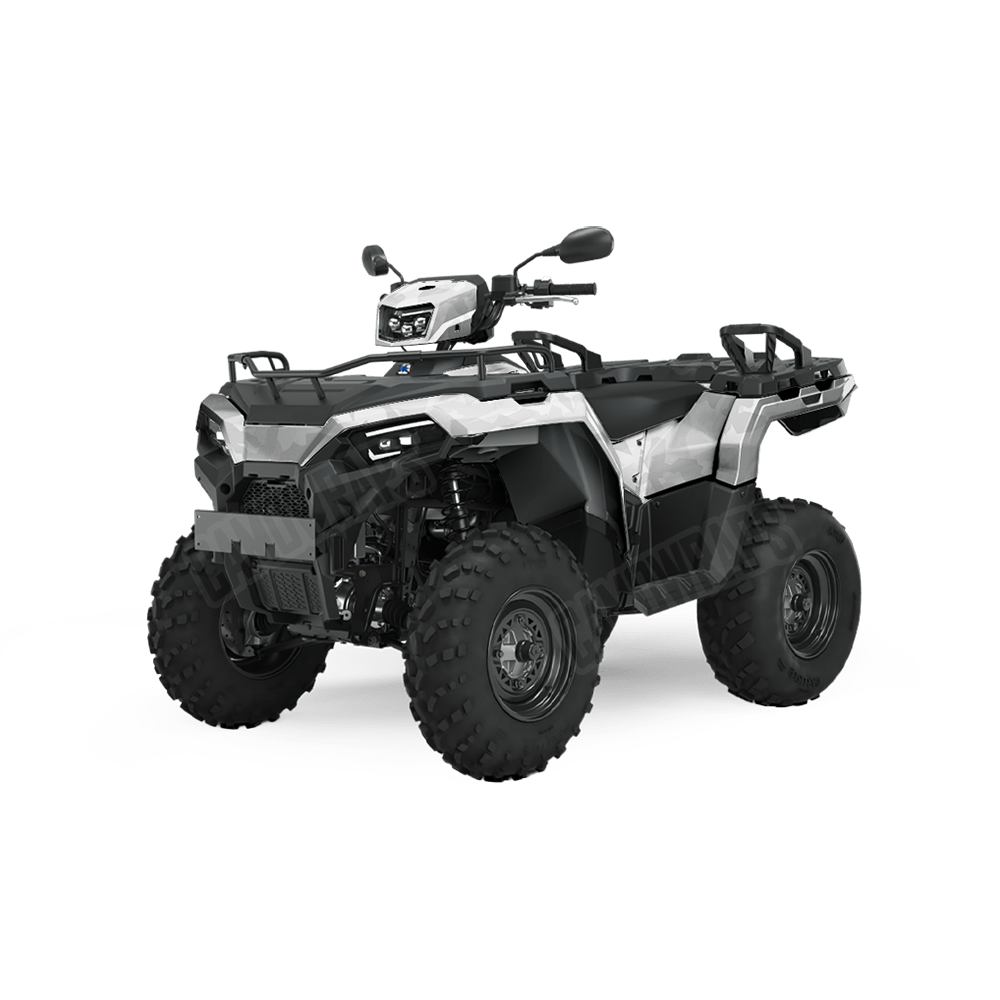 Erratic Elite White Camo ATV Vinyl Wrap